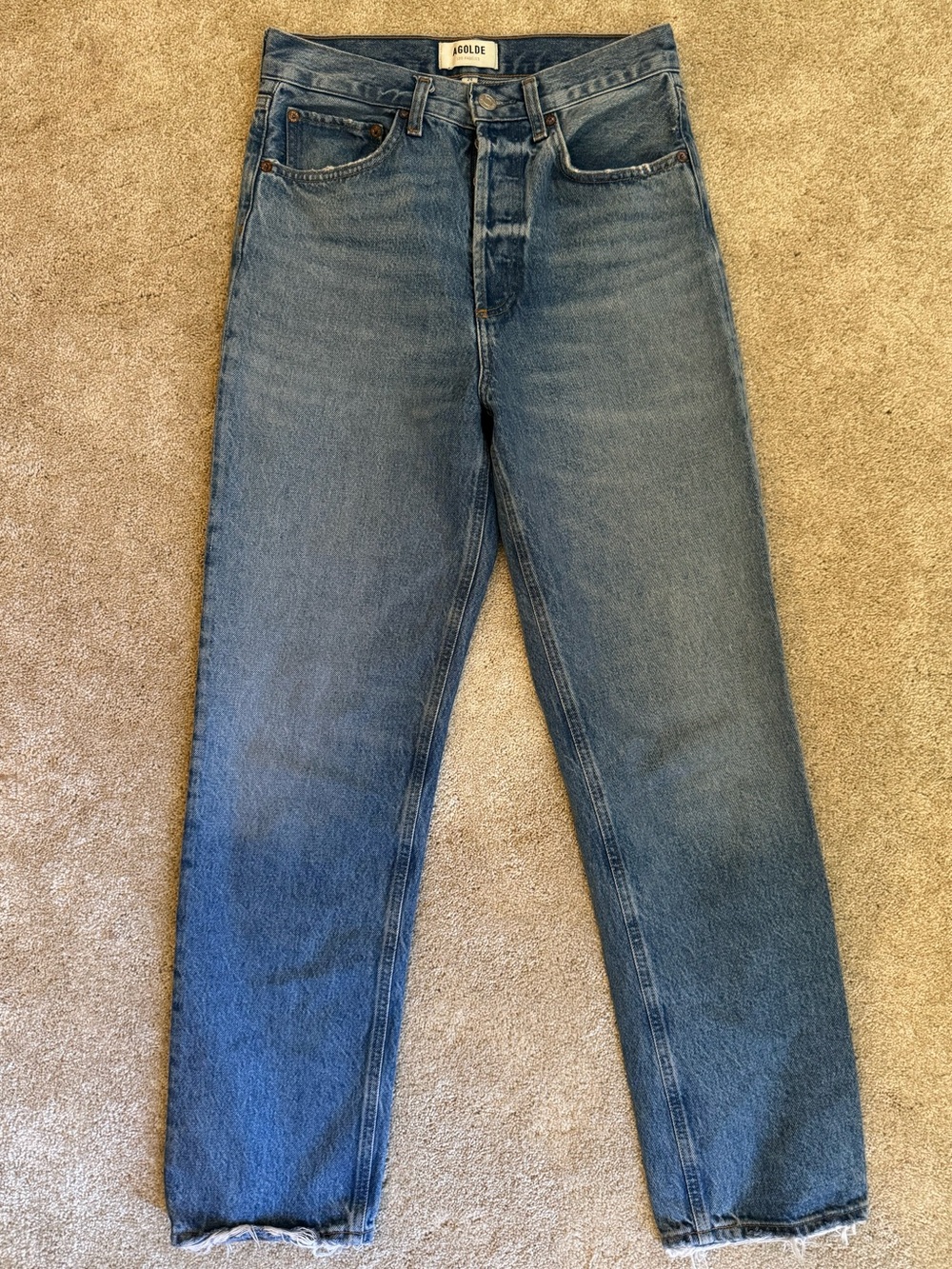 AGOLDE 90s Jeans High Rise Straight Leg Medium Wash Size 24